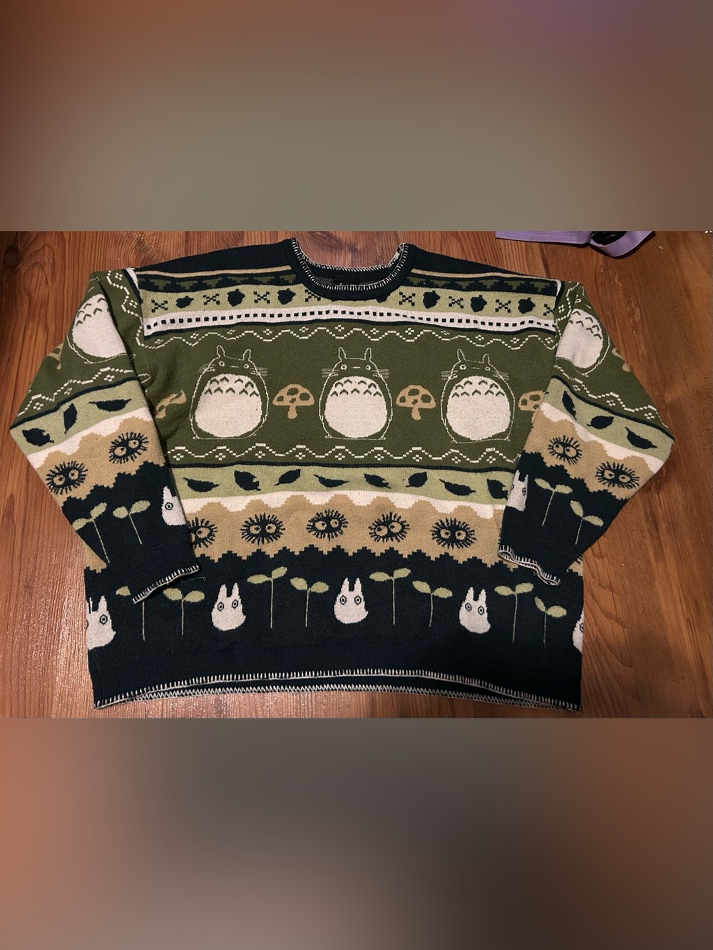 Green Patterned Crewneck Sweater - My Neighbour Totoro 🥰